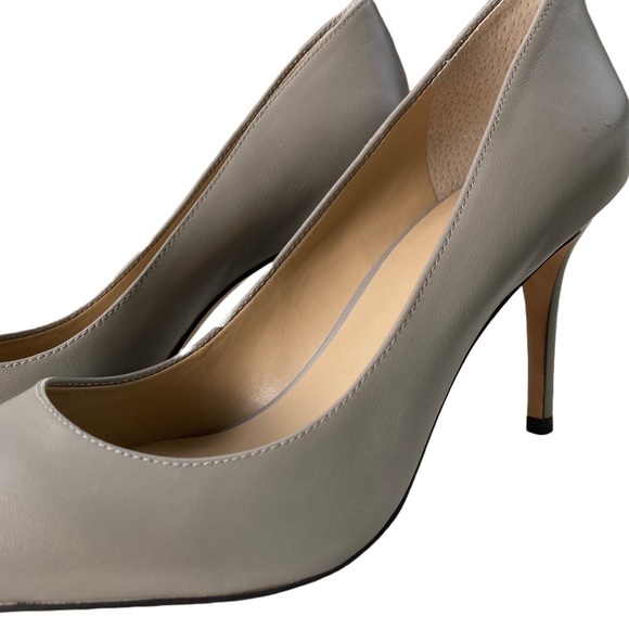 Ann Taylor Heels Gray Leather Pump Size 9.5 - Picture 4 of 9